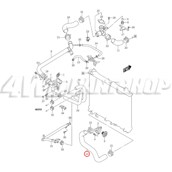 Hose Radiator Bottom - Image 2